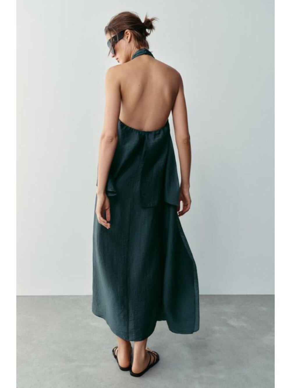 ZARA LINEN HALTER MIDI DRESS 7241/801/818